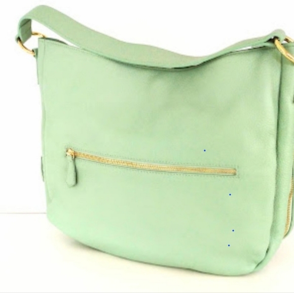 Laggo Taylor Mint Green/Blue Leather Hobo - Picture 6 of 9